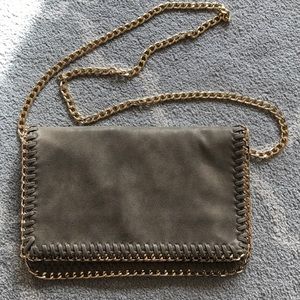 Suede clutch